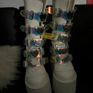 Demonia Swing-230 White Boots